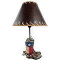 Urbalabs Western Cowboy Double Texas Boot Steel Toe Roper End Table Standing Table Lamp Nightstands Living Room End Tables Lamps for Bedrooms Office (Double Texas Boot)