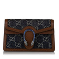 Women Pre-Owned Authenticated Gucci Super Mini GG Dionysus Crossbody Bag Denim Fabric Blue