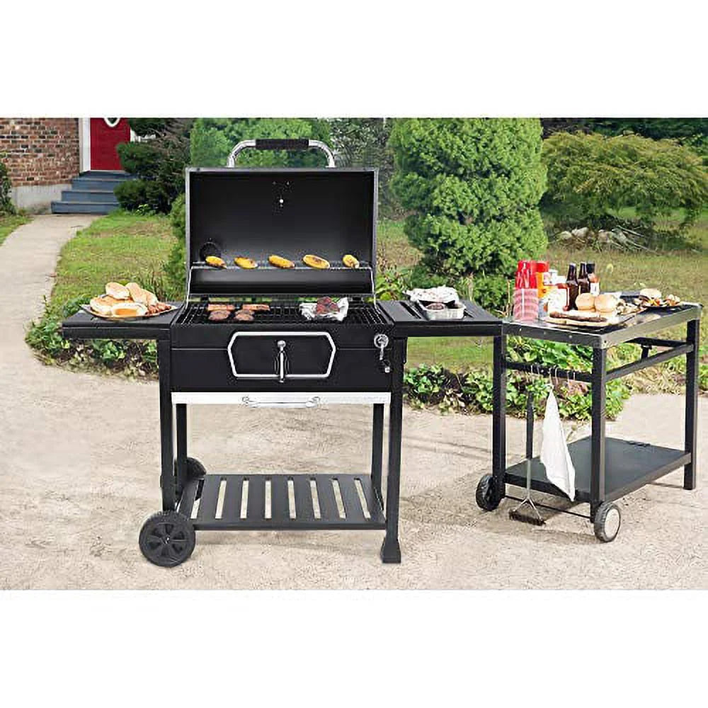 Royal Gourmet CD2030AN 30-Inch Charcoal Grill, Deluxe BBQ Smoker Picnic Camping Patio Backyard Cooking, Black, Large