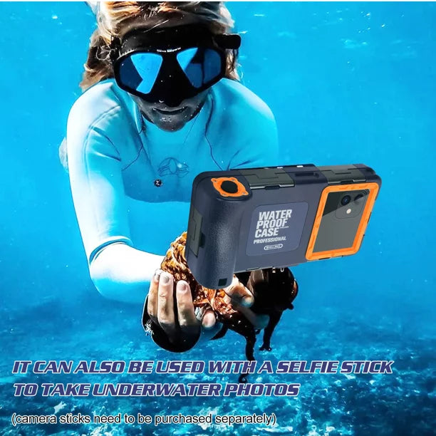 UrbanX Professional [15m/50ft] Swimming Diving Surfing Snorkeling Photo Video Waterproof Protective Case Underwater Housing for Y8p And all Phones Up to 6.9 Inch LCD with Lanyard