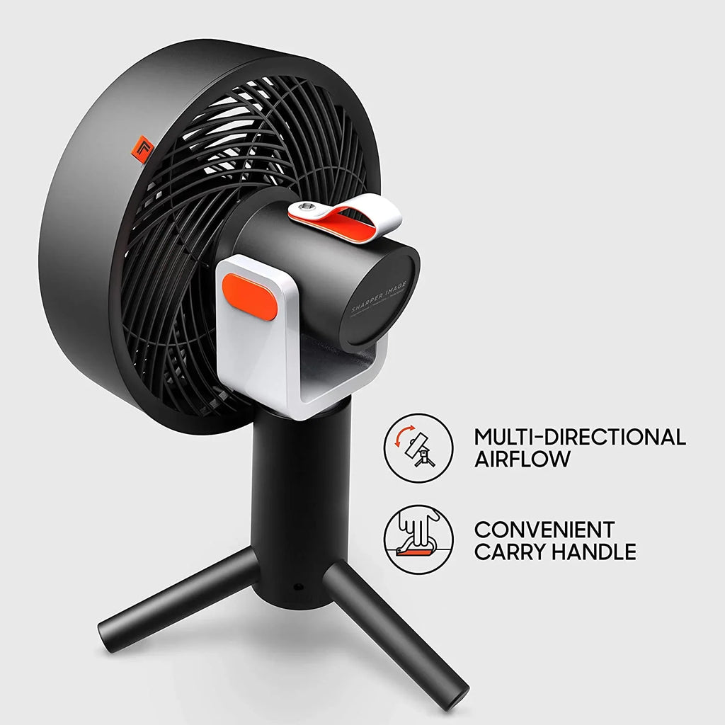 Sharper Image SPIN 10 Oscillating Desktop Fan, 15.5", Black