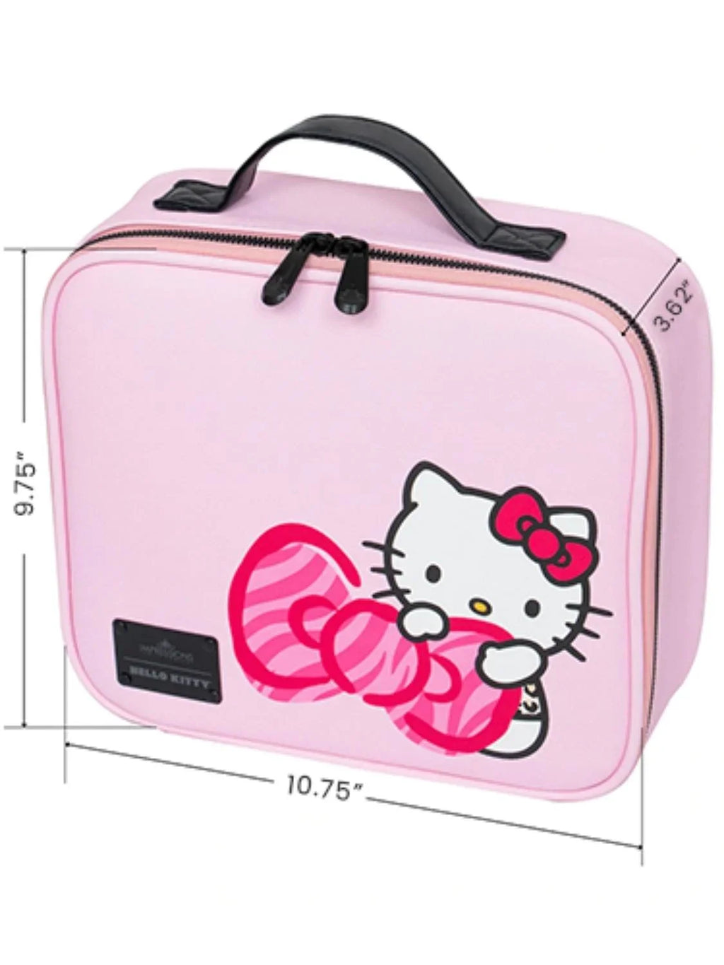 Impressions Vanity Hello Kitty Cosmetic Bag with Faux Leather, Travel Toiletry Bag (Pink Animal)