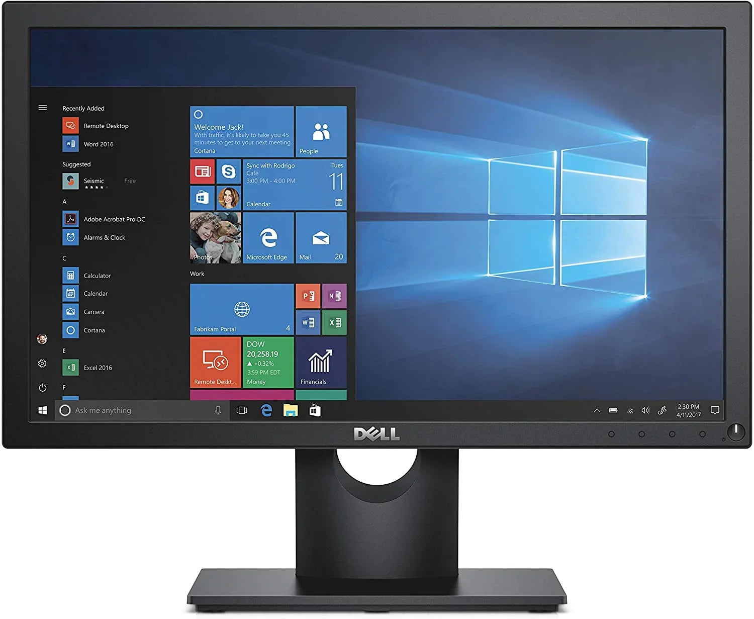 New E1916H 19" (1366x768) Widescreen LED Backlit LCD Monitor 60Hz 5ms DisplayPort & VGA, Tilt Adjustment