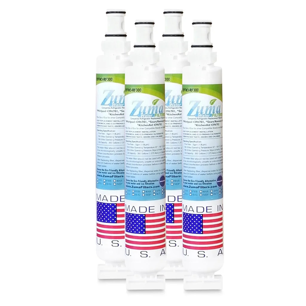 ZUMA Brand , Water and Ice Filter , Model # OPFW3-RF300 , Suitable with Whirlpool® RWF1021 - 4 Pack - Made in U.S.A.