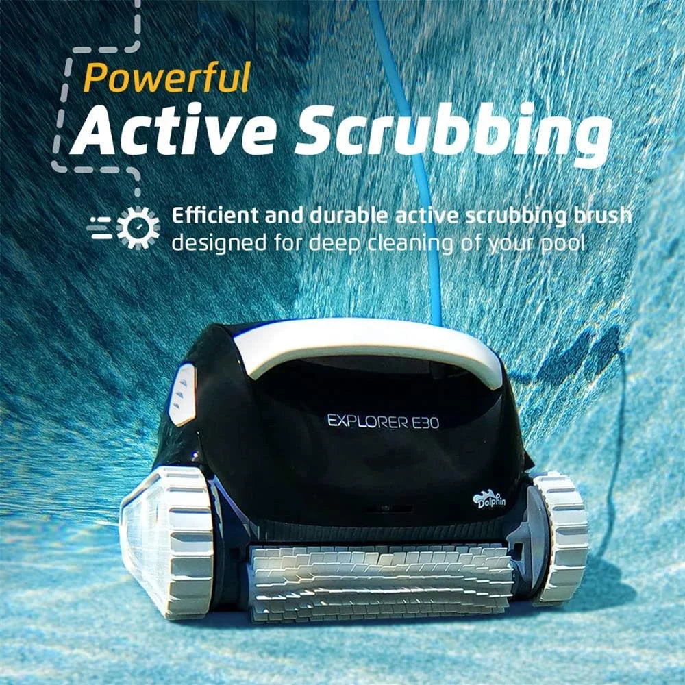 Dolphin Explorer E30 Wi - Fi Robotic Pool Vacuum Cleaner up to 50 FT - Bundle with Ultra Fine Filter
