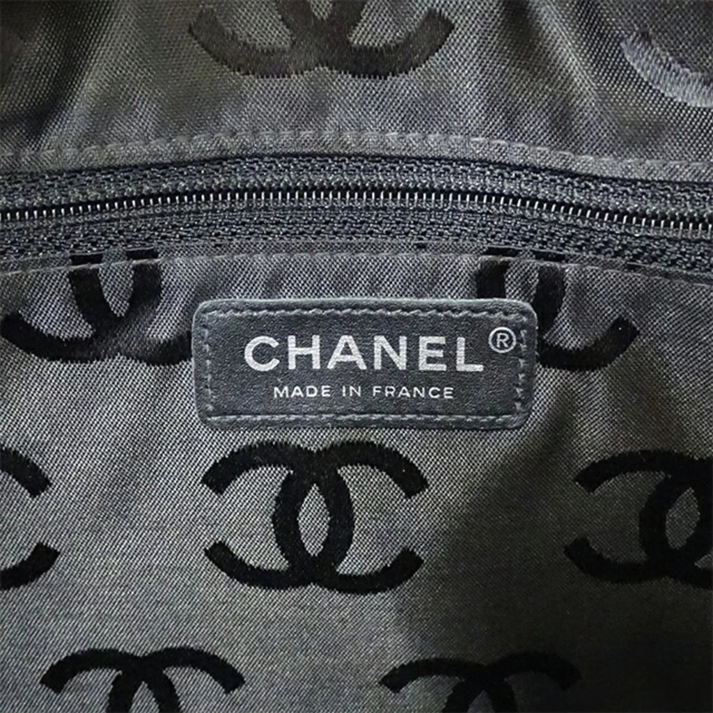 Pre-Owned CHANEL Bag Cambon Women's Handbag Lambskin Beige Black (Fair)