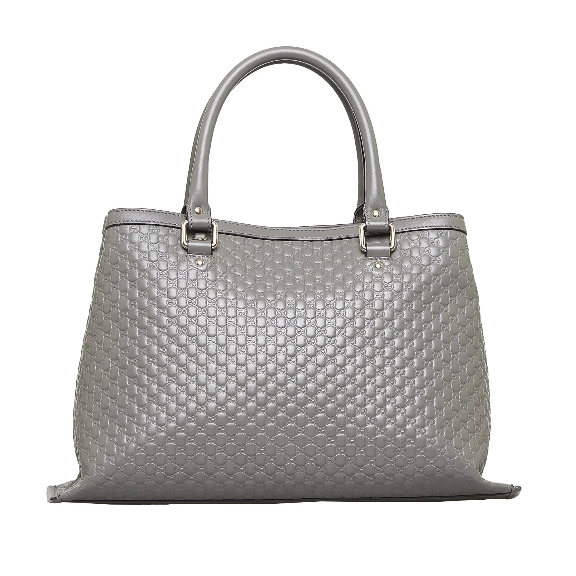 Pre-Owned Authenticated Gucci Microguccissima Satchel Calf Leather Gray Unisex (Good)