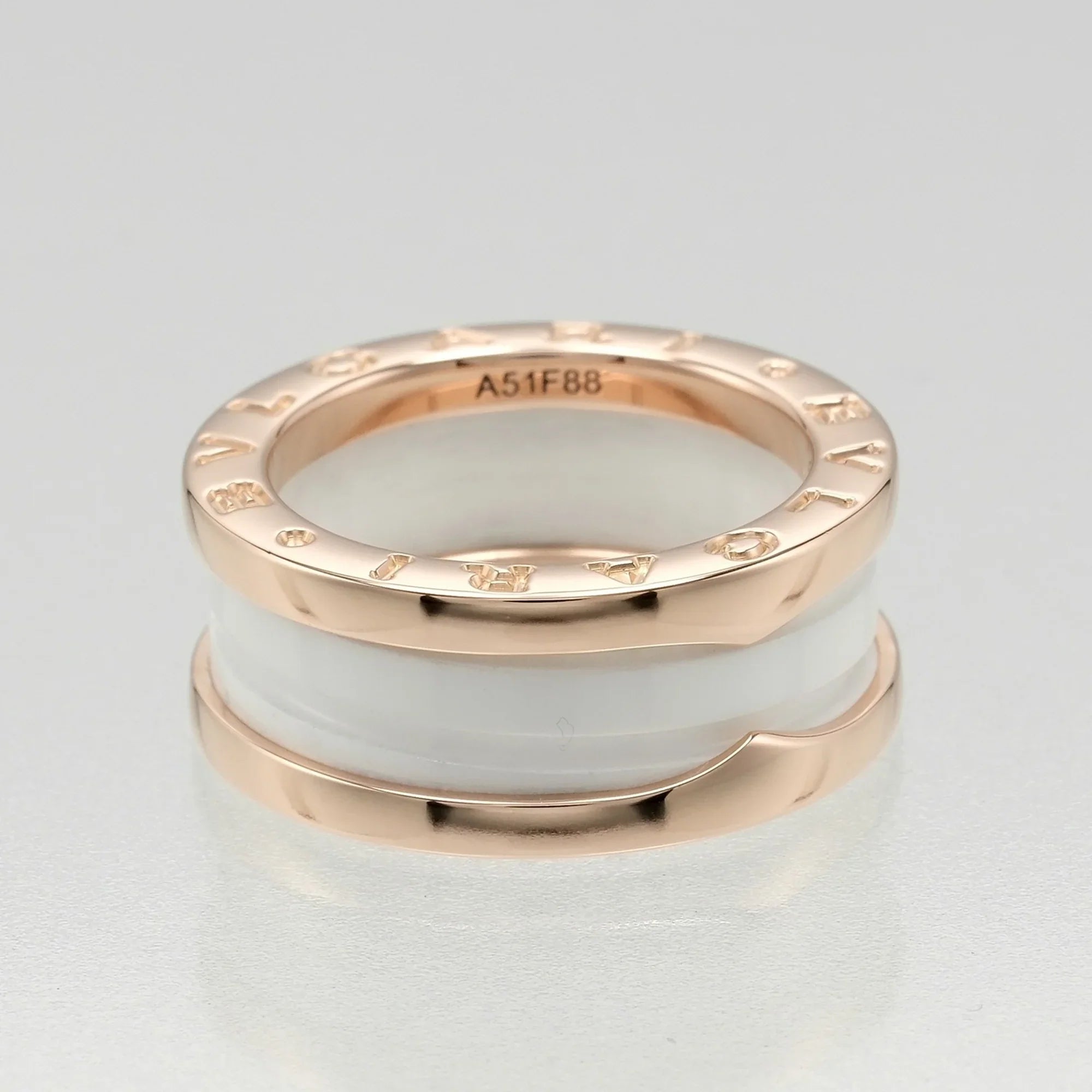 Pre-Owned Bvlgari BVLGARI B Zero One Ring K18 PG Pink Gold Ceramic Approx. 7.22g I112223130 (Good)