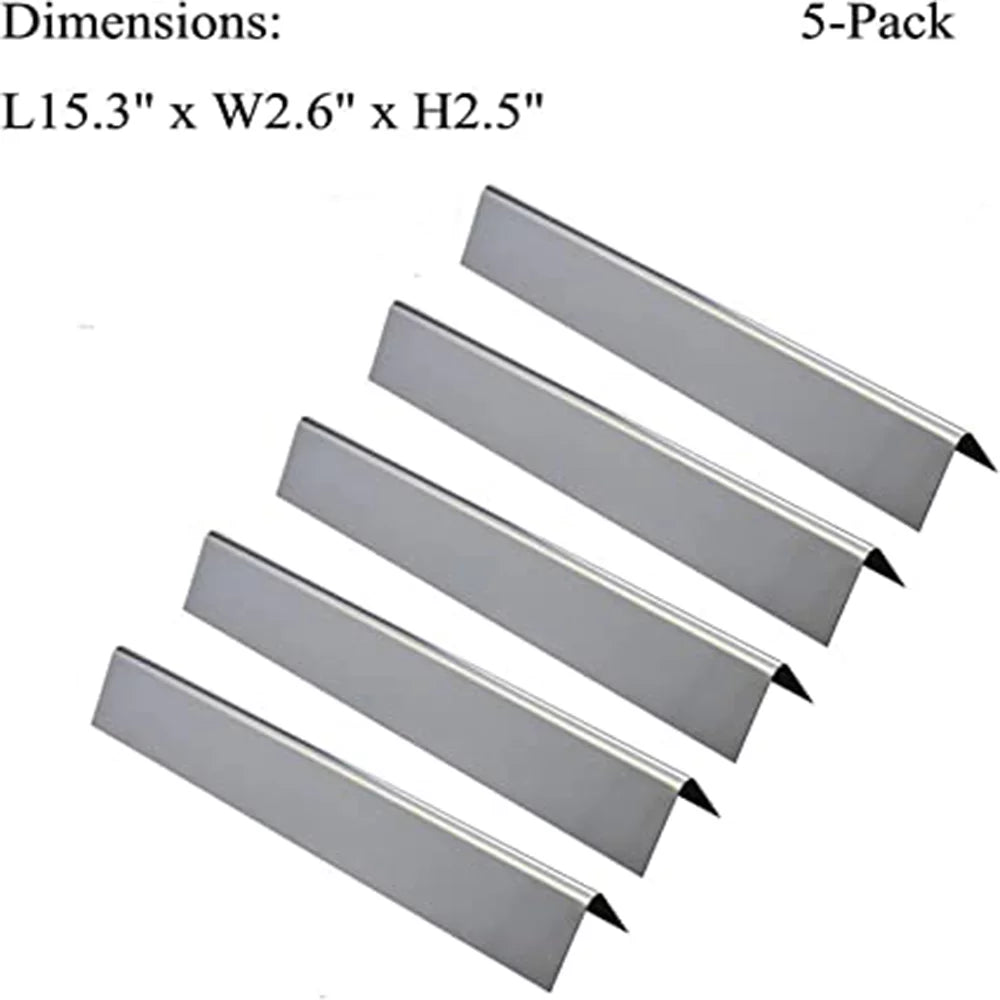 GasSaf 15.3 Weber Flavorizer Bar Replacement for Weber 7636,Spirit 300 E-310 E-320 Series, 304 Stainless Steel Gas Grill Heat Plate(5Pcs）