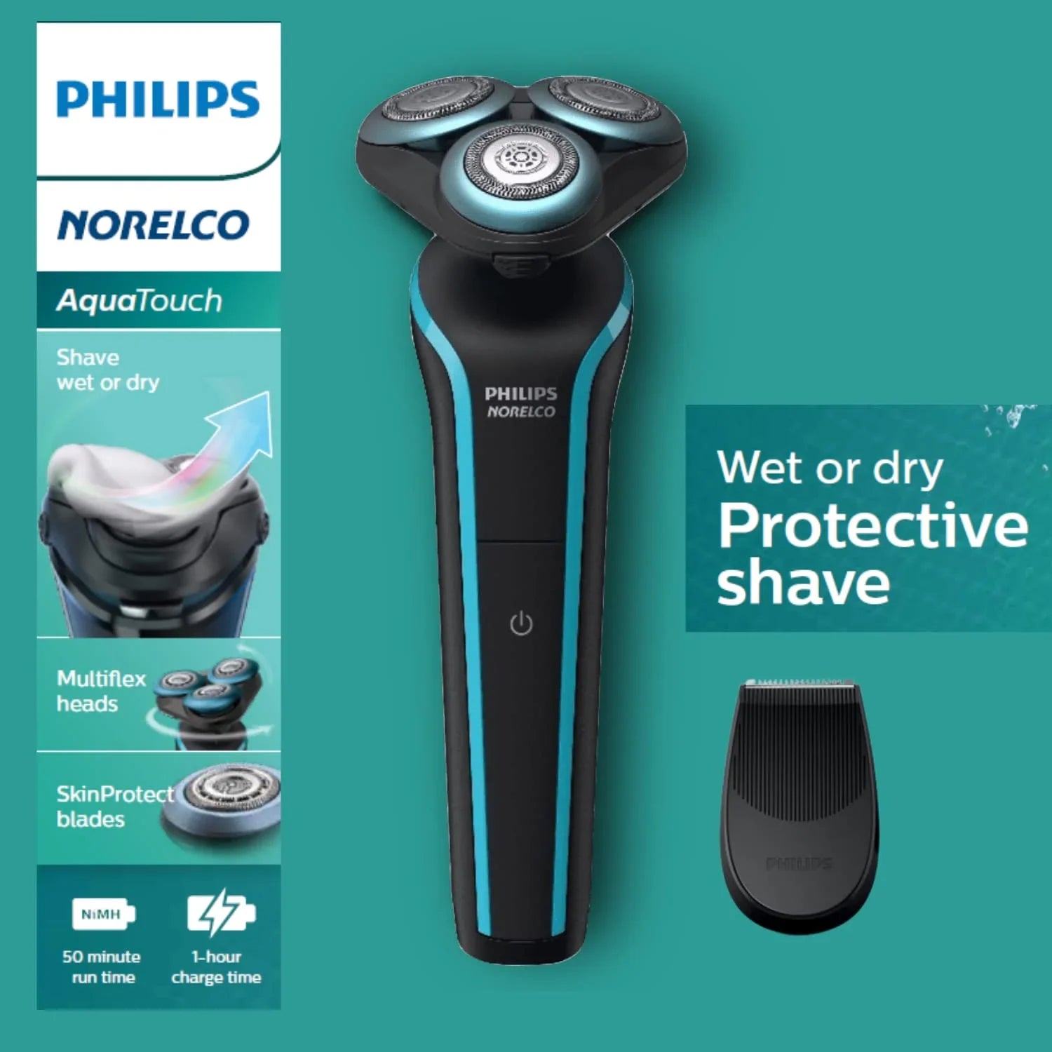 Philips Norelco Series 5000 Electric Shaver for Men Dry Wet Cordless Rechargeable Beard Trimmer