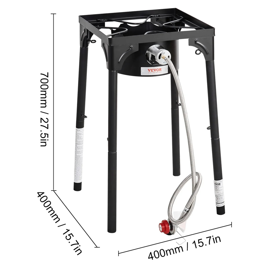 SKYSHALO Single Burner Outdoor Camping Stove Cooking Stove Portable BBQ Gas Cooker Heavy Duty Gas Cooker w/Detachable Legs Stand & Adjustable PSI Regulator, Propane Burners 30000BTU