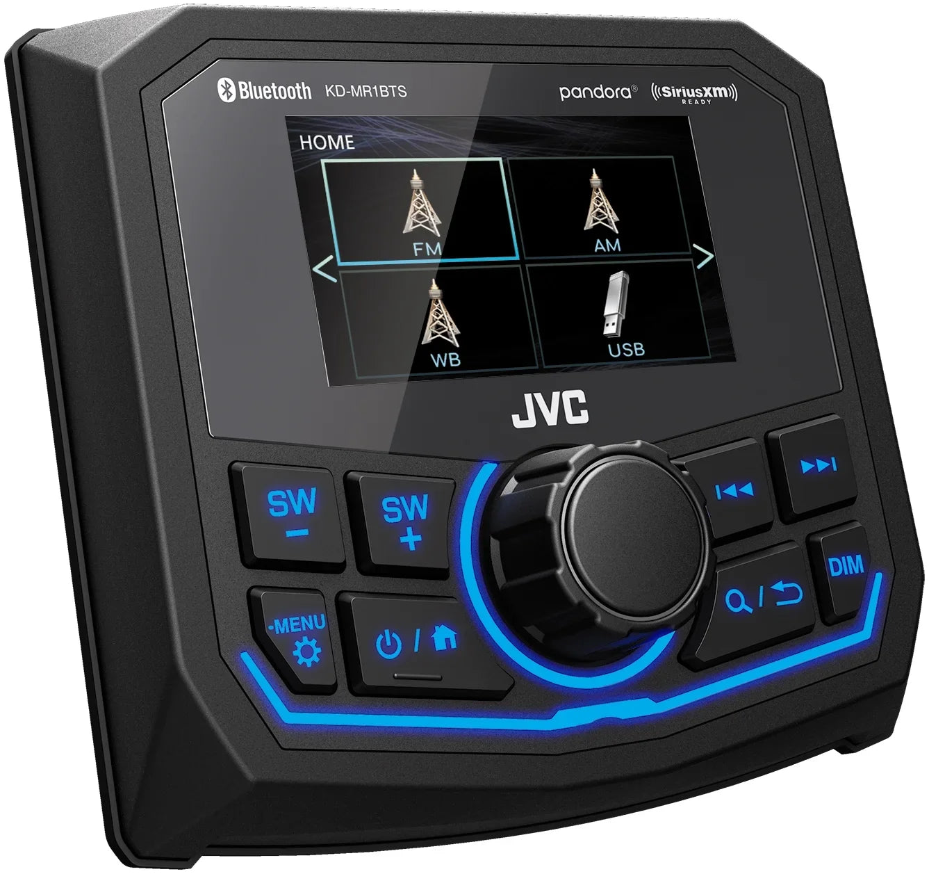 JVC KD-MR1BTS Waterproof Radio Fitting With Stinger Marine SEADASH3B Universal Marine 3" Radio Dash Kit - Black,