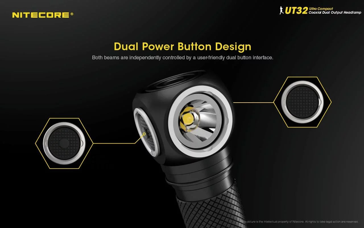 Value Bundle: Nitecore UT32 Dual Emitter Headlamp - (5700K,Cool White) - (3000K,Warm White) with 1x NL1834R USB Rechargeable Battery and TUP Rechargeable ligent Pocket Light (Black or Gray)