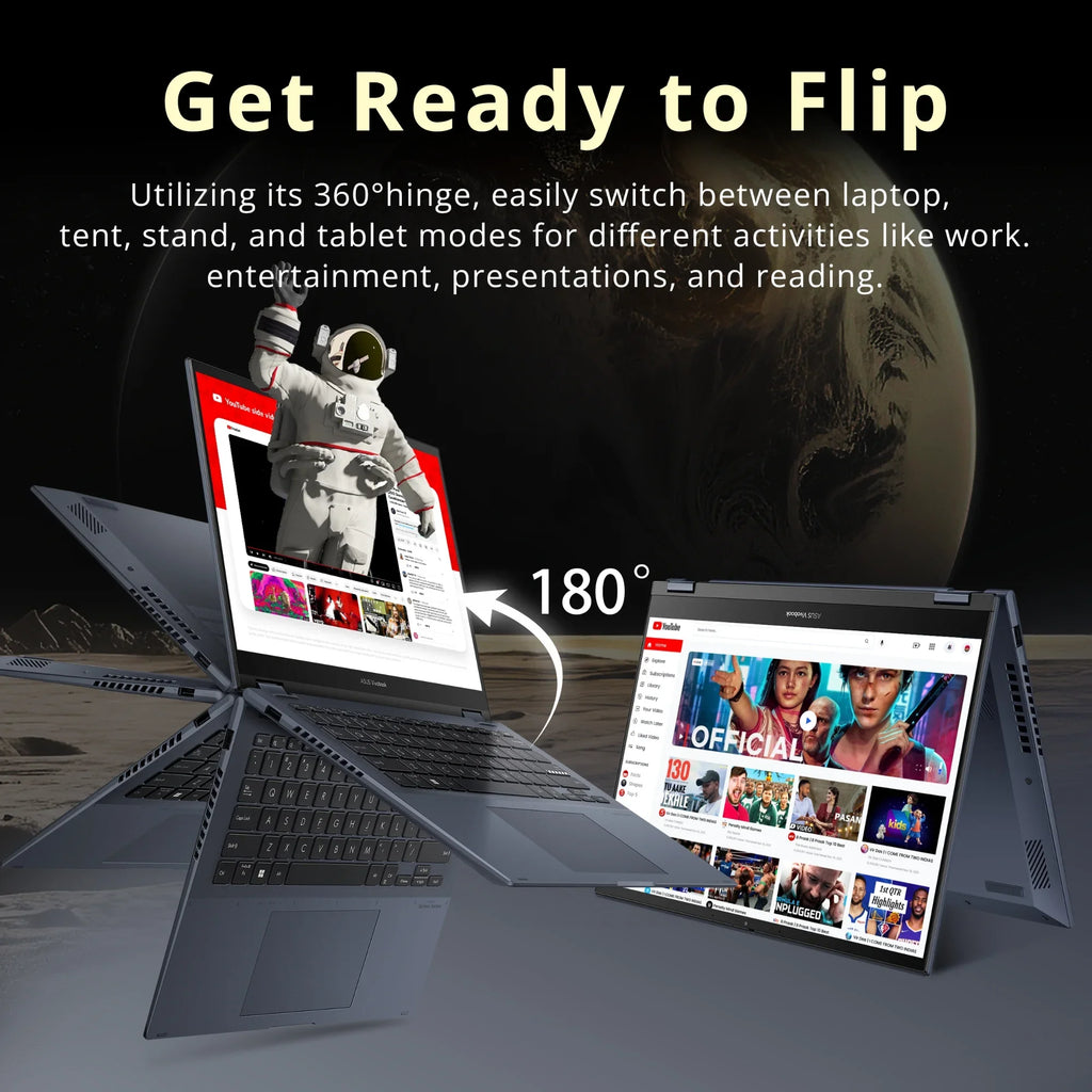 ASUS Vivobook S 14 Flip 14" FHD Touch Display, Core i5-12500H CPU, 8GB DDR4 RAM, 512GB SSD, NumberPad, Thunderbolt 4, Windows 11 Home, Quiet Blue, Hotface 32GB USB Card