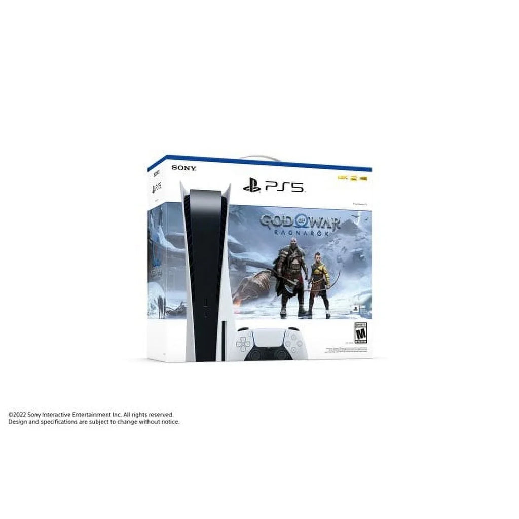 2023 Newest PlayStation_PS5 Gaming Console Disc Version Bundle with Marvel's Spider-Man: Miles Morales / God of War Ragnarök/ Silicone Controller Wrap Skin