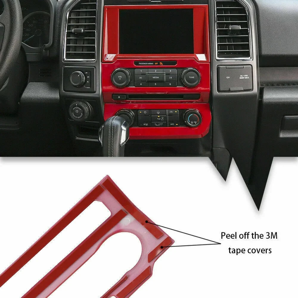 Teledu F150 Red 28pcs Full Interior Set Center Console Wrap Trim Kit