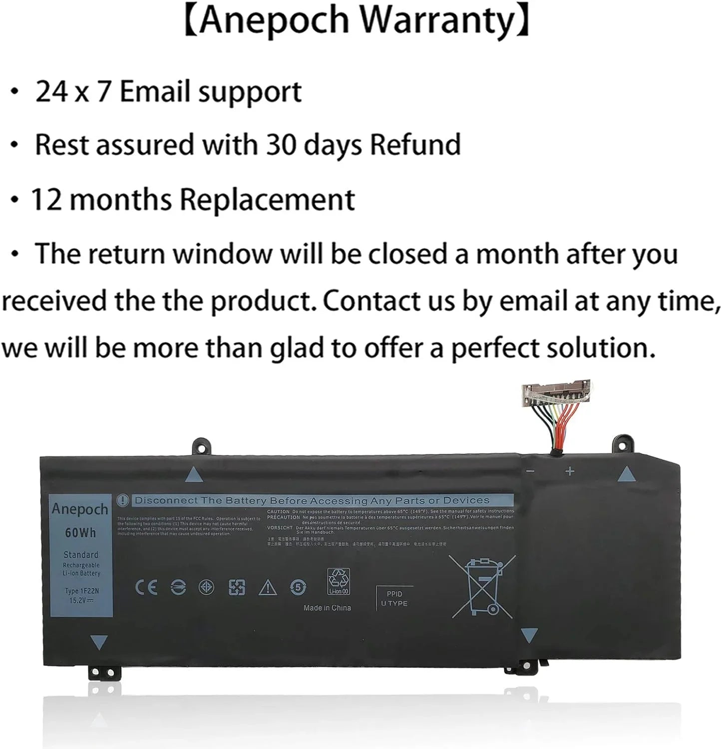 1F22N Laptop y Replacement for Alienware 2018 M15 G5 15 5590 G7 7790 7590 ALW15M-D1735R R2 R1 2019