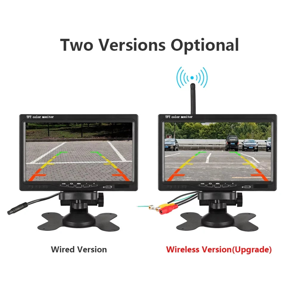 Willstar 7 Inch Car Monitor Car Monitor Wireless Parking Assist Lcd Display Truck Rear Camera Truck Engineering Vehicle Visualizer Car Navigation Front Rear Monitor Night Vision Function