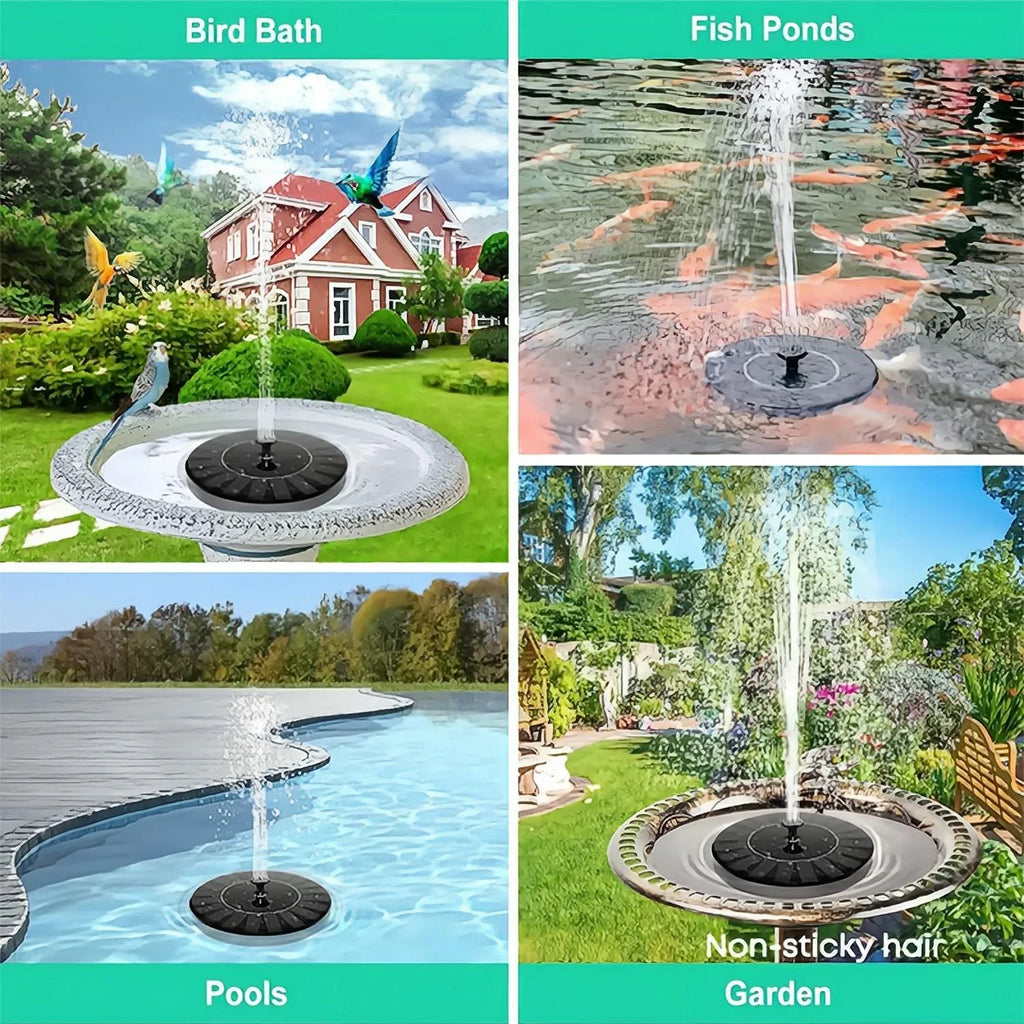 1pc Solar Bird Bath Fountain Pump - Independent Floating, for Gardens, Terraces, Ponds, and Swimming Pools - Waterscape Outdoor Solar Powered Fountain