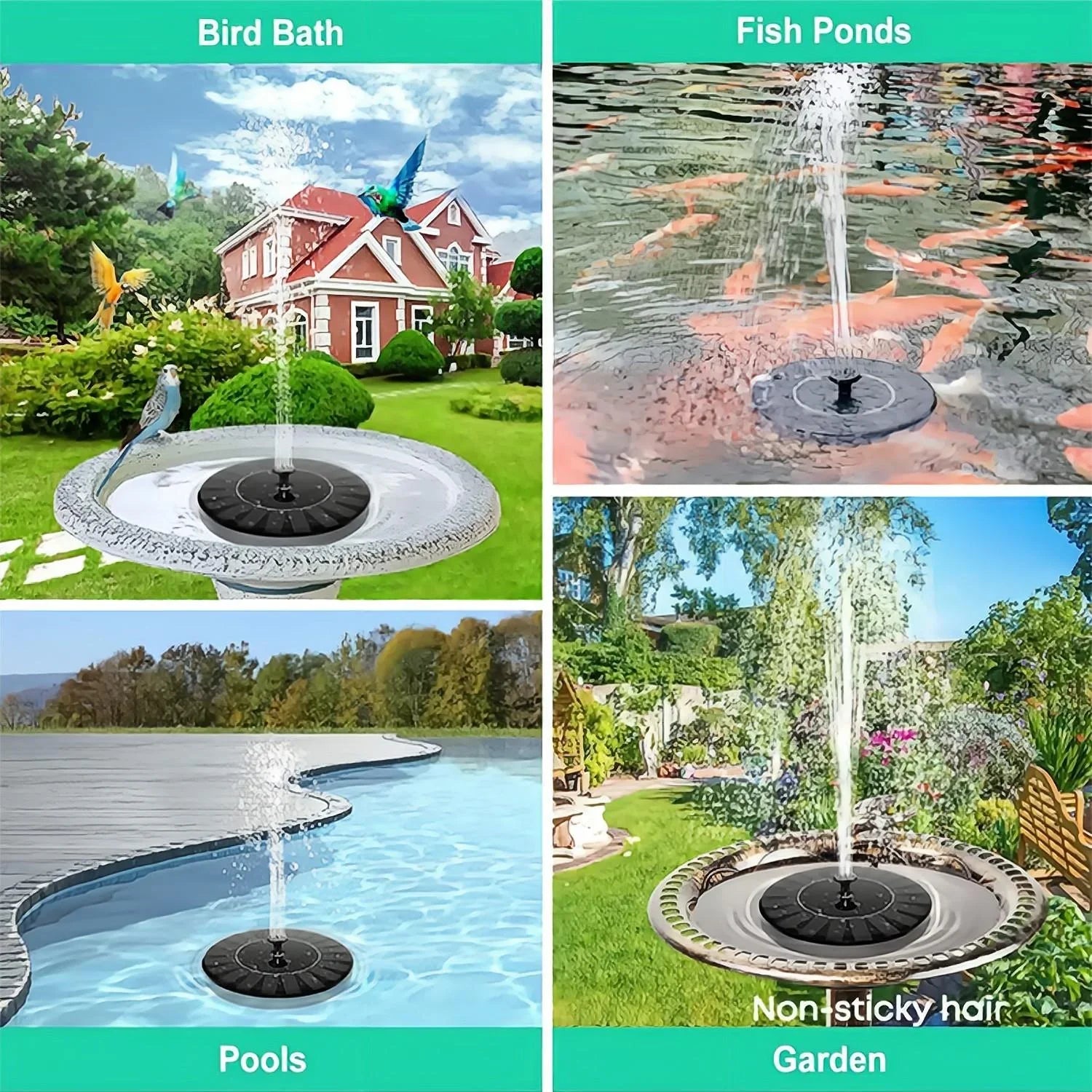 1pc Solar Bird Bath Fountain Pump - Independent Floating, for Gardens, Terraces, Ponds, and Swimming Pools - Waterscape Outdoor Solar Powered Fountain