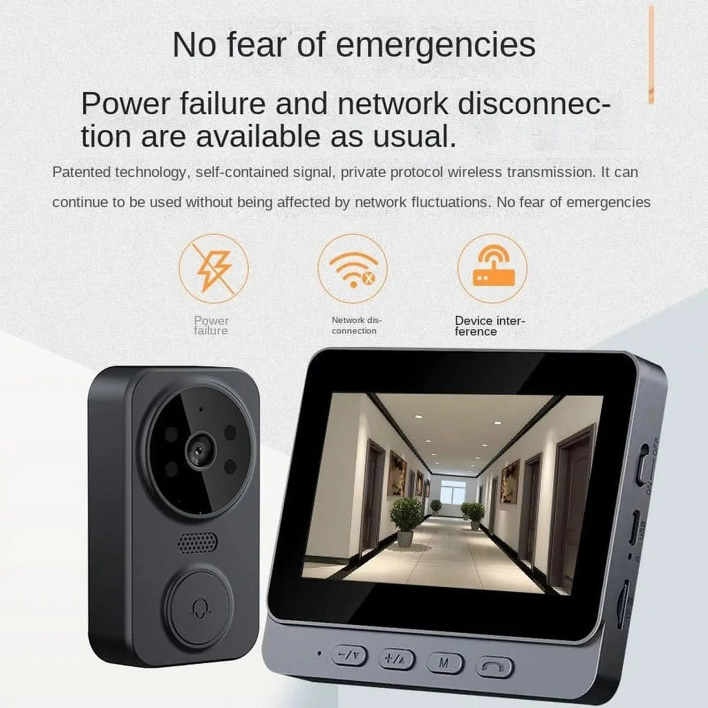 M12 video doorbell 4.3-inch home smart life 2.4G wireless video two-way intercom doorbell monitoring