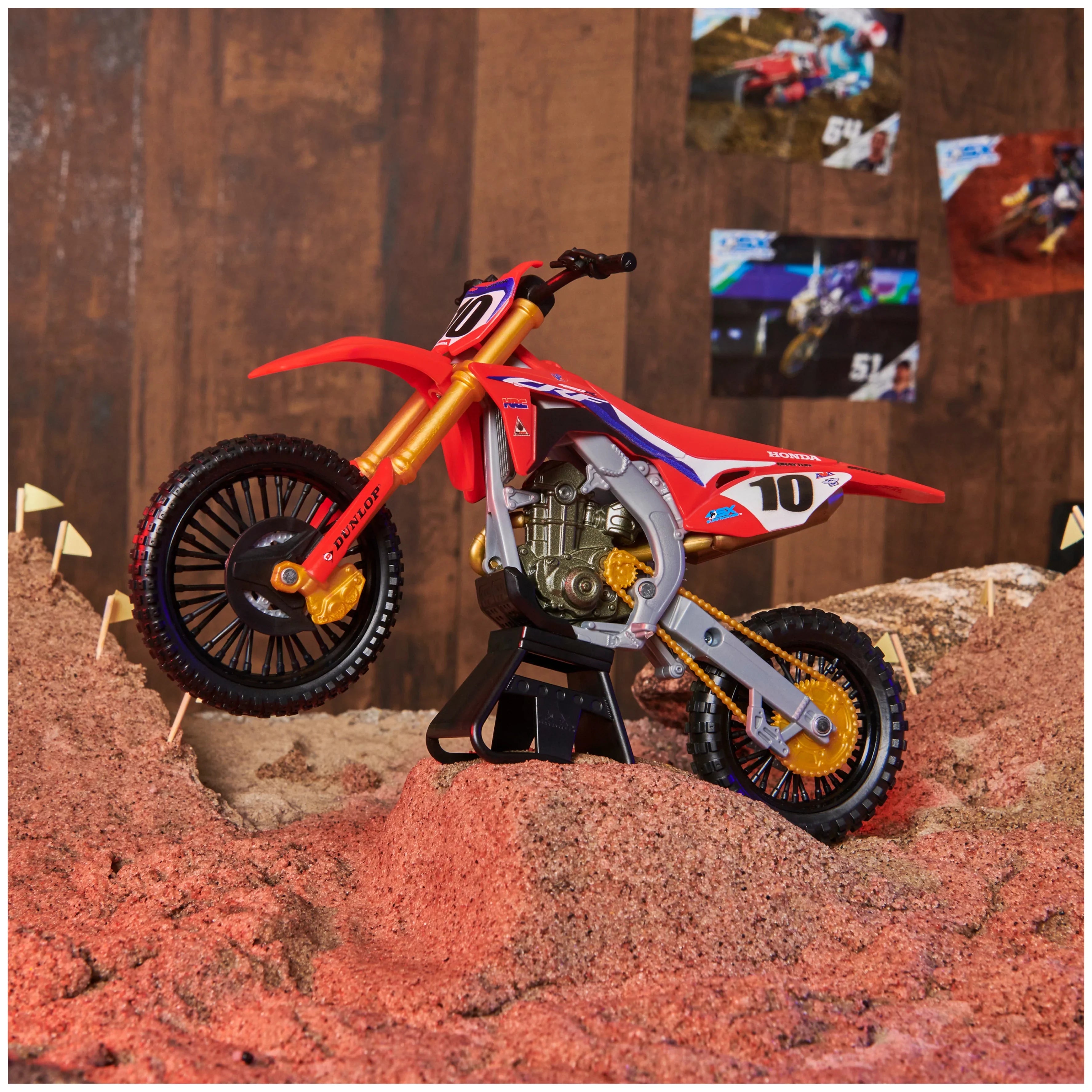 Supercross, Authentic Justin Brayton 1:10 Scale Collector Die-Cast Motorcycle Replica with Display Stand