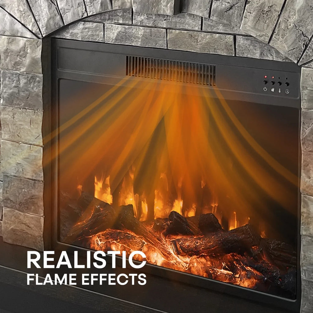 Cloud Mountain 45" Electric Fireplace with Mantel Infrared Freestanding, Gray Stone