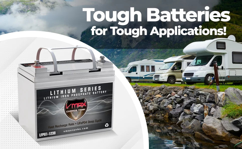 VMAX LFPU1-1230 Group U1 12V Drop-In-Ready Marine Battery 385Wh 30AH Lithium Iron LiFePO4 with built in BMS Lightweight Perfect for Small Watercraft Canoe Kayak Inflatable (8.4LBS)