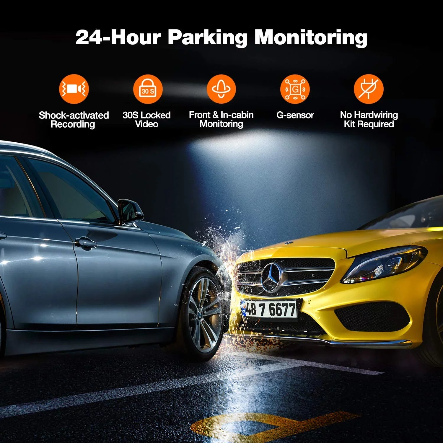Kingslim D1 Pro 2K Dash Cam Front and Inside with Wi-Fi GPS - 2K/1080P Dual Car Dash Camera Driving Recorder, Super Night Vision with 340° Wide Angle, 24H Parking Monitor (No Card)