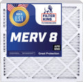 Filter King 16x25x4 Air Filter | 5-PACK | MERV 8 HVAC Pleated A/C Furnace Filters | MADE IN USA | Actual Size: 15.5 x 24.5 x 3.75"