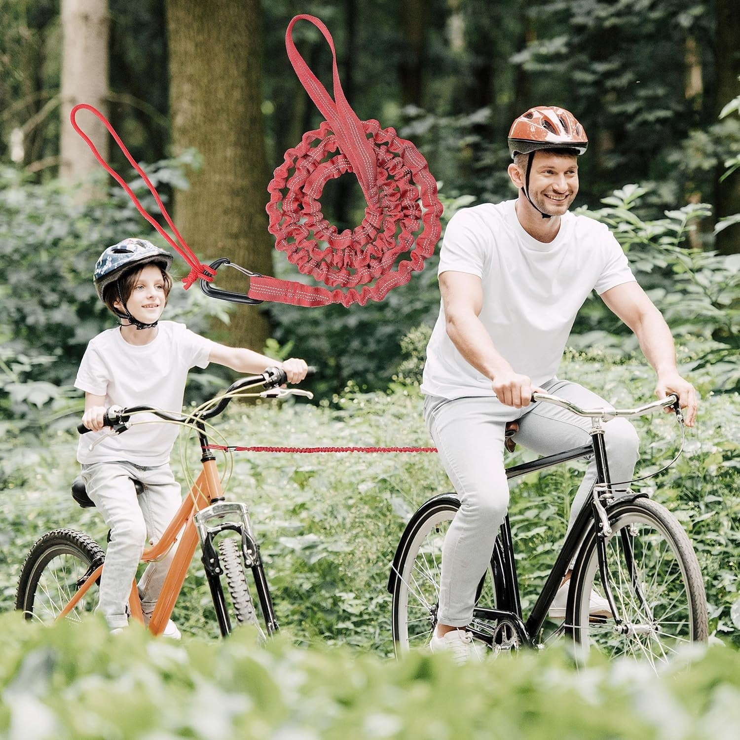 Bicycle Tow Rope Belt Strap Mountain Bike Parent-Child Pull Reflective Traction Portable Outdoor MTB Elastic Bicycle for Adult Kids Children