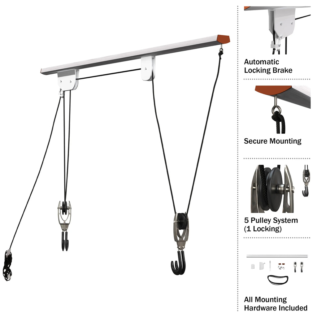 RAD Cycle Hoist Pulley System - Overhead Garage Storage Bike Hanger