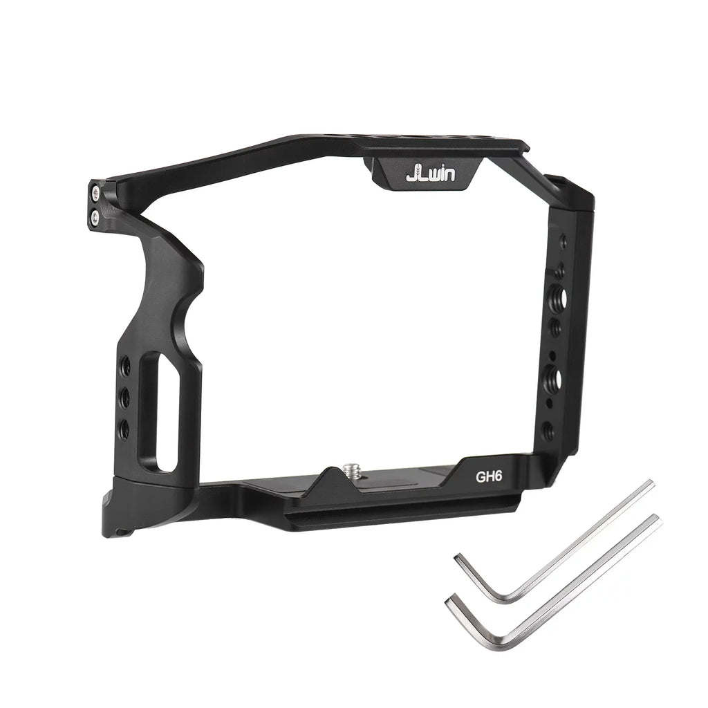Dcenta Camera Cage Fitting with Panasonic GH6 Aluminum Alloy Construction with Cold Shoe Mount and Extensive Threaded Holes