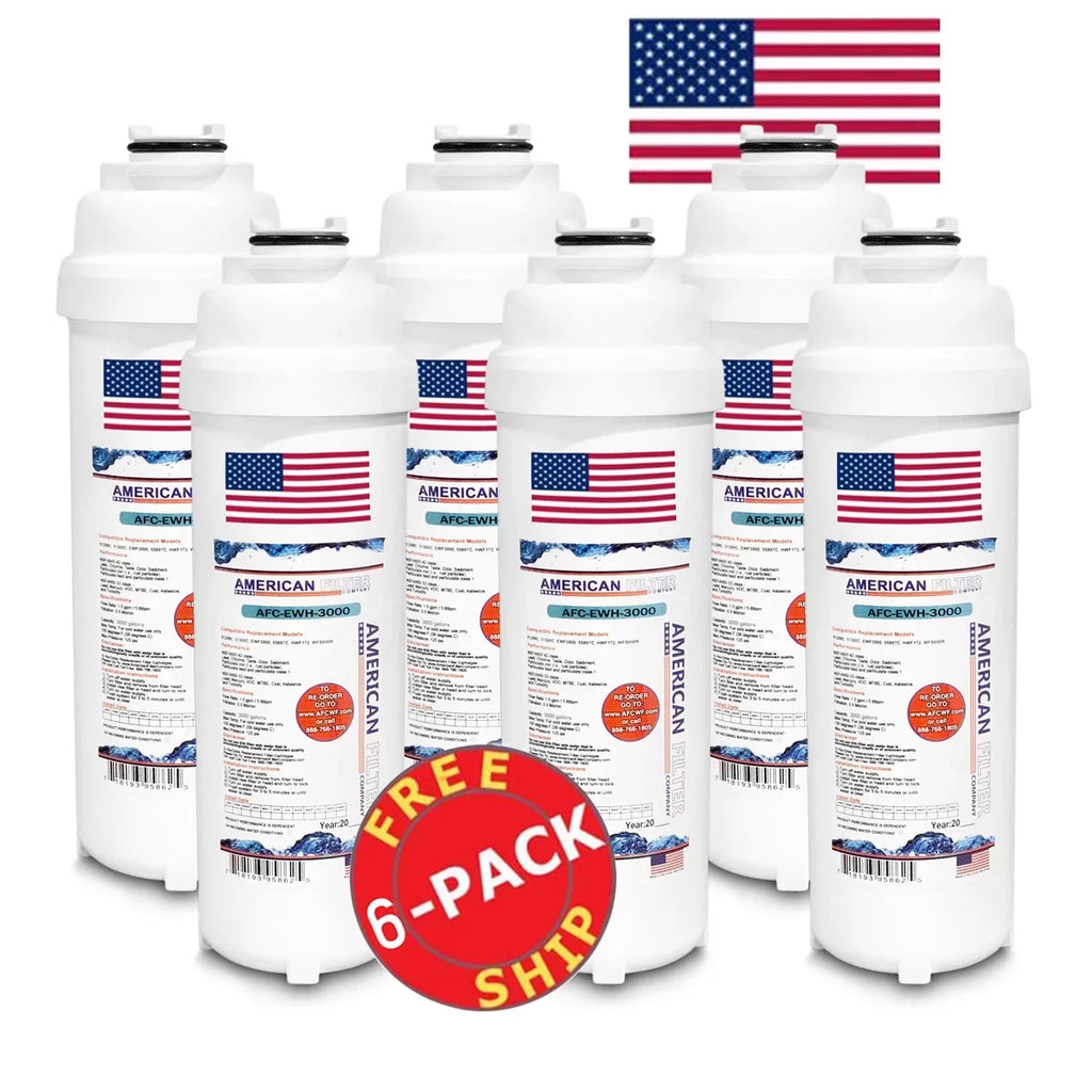 AFC Brand , Water Filters , Model # AFC-EWH-3000 , Matching with WaterSentry® HTVZ8SS-WF - 6 Pack - Made in U.S.A.