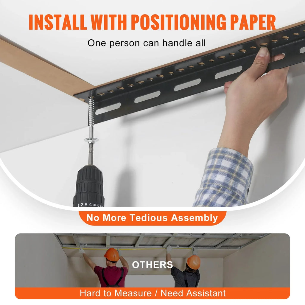 SKYSHALO Overhead Adjustable Garage Storage Rack 36x72" Ceiling Rack 550 lbs Black