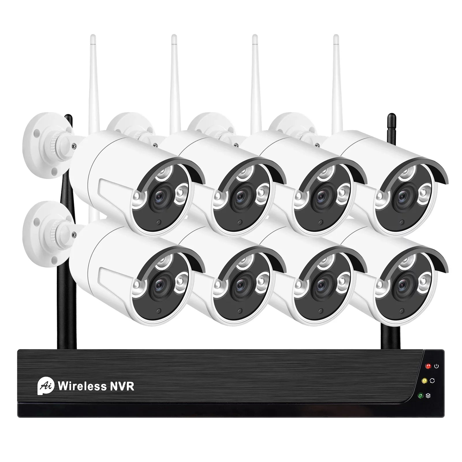 MIXFEER 8CH 1080P Wireless Camera System, 8Channel 1080P CCTV NVR + 8PCS 1080P 2.0MP Indoor Outdoor IP Cameras with Night Vision, Motion Alert, Tuya Smart App Remote Access, No Hard Drive
