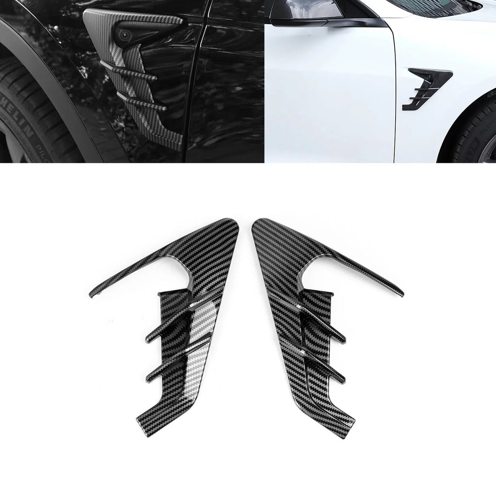 Xotic Tech Side Marker View Camera Indicator Turn Signal Coating Trim, Carbon Fiber Pattern, Fitting with Tesla Model 3 Model Y 2021+