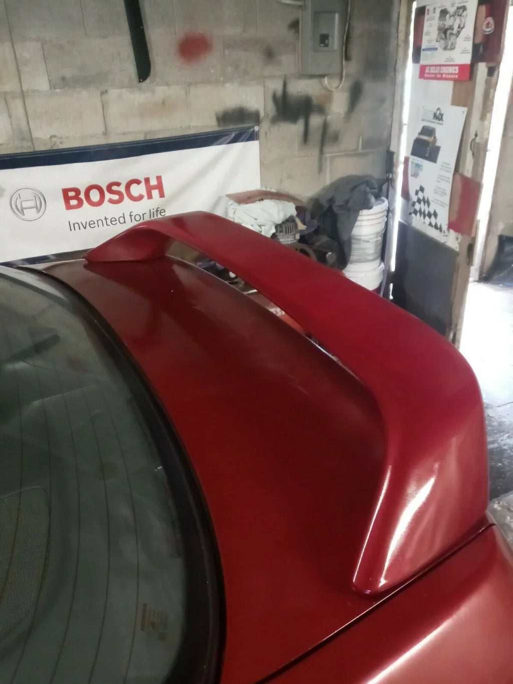 Kojem T-R Style Rear Trunk Lid Spoiler Wing Winglet with LED Brake Light Lamp Matte Black for 1996 1997 1998 1999 2000 Honda Civic 2DR