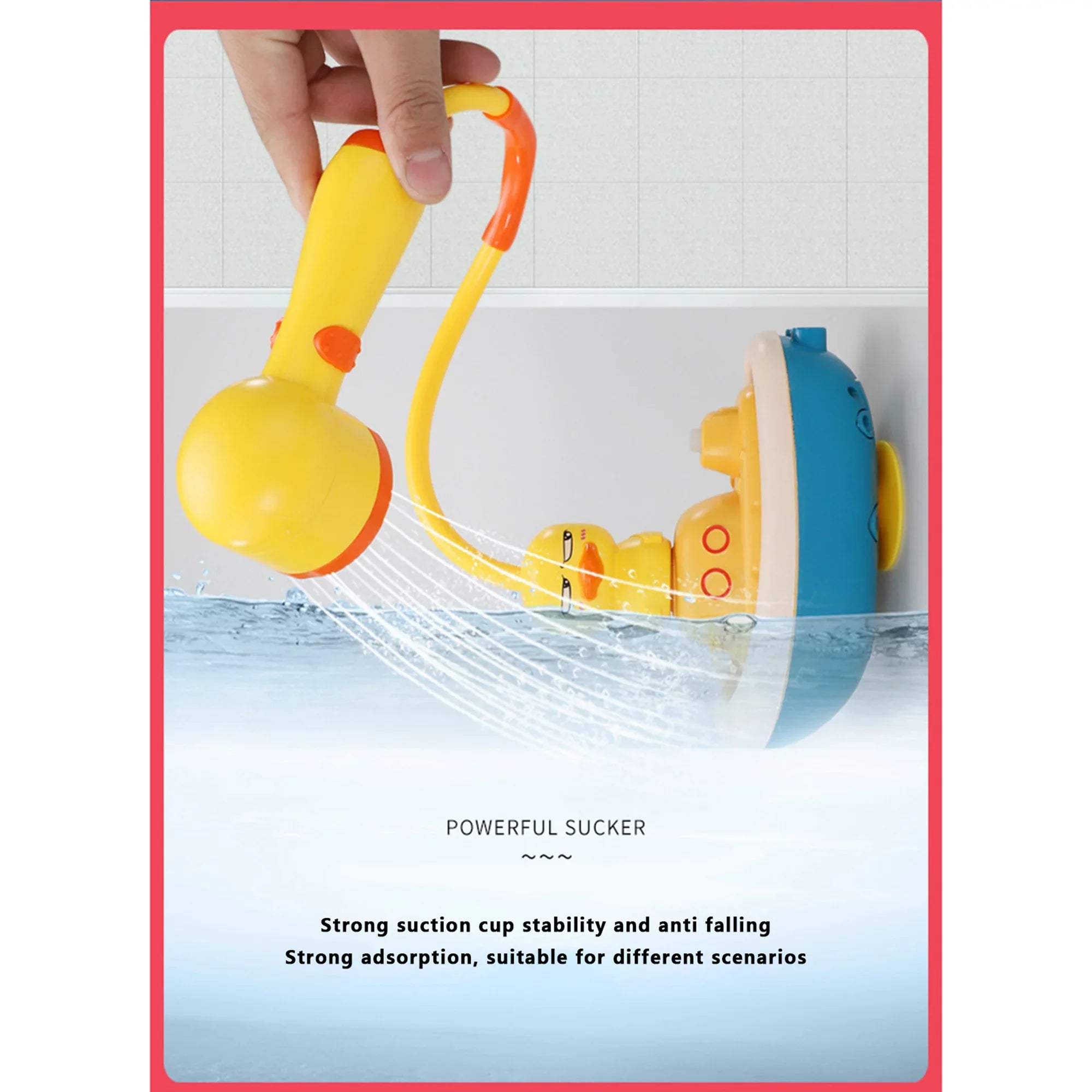 IMISSILLEB Baby Funny Bath Toys Shower Head with Spraying Duck for Kids Toddler Bathtub Water Toys Birthday Gift
