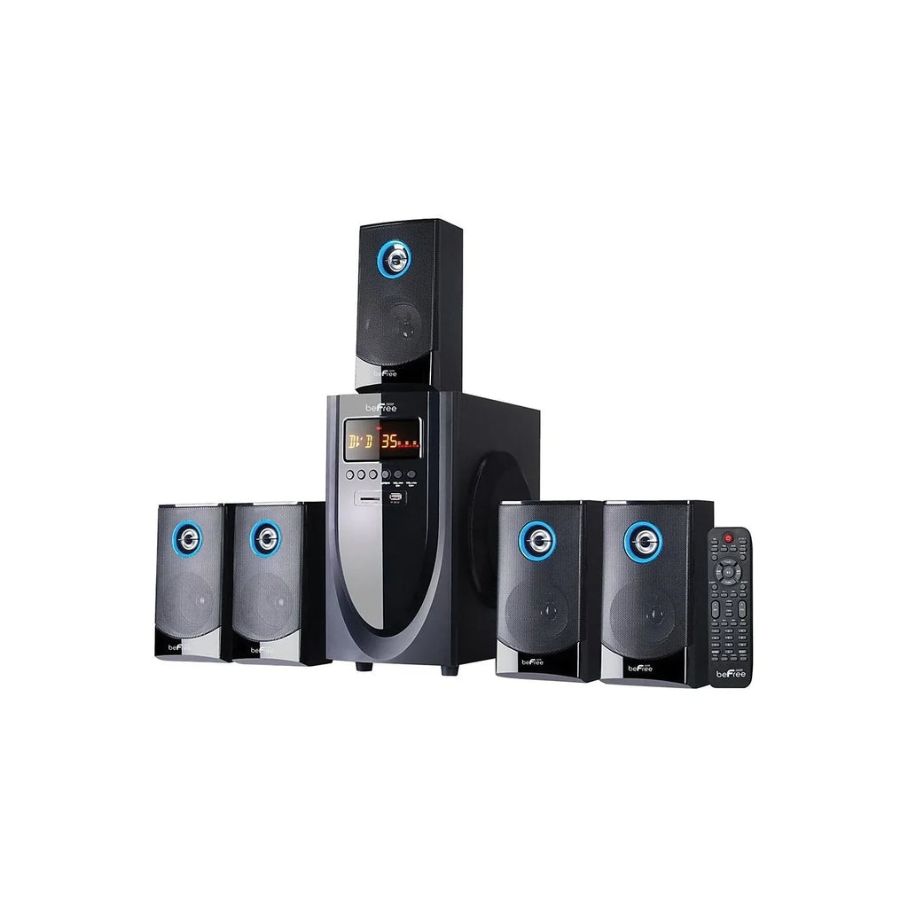 beFree Sound BFS-520 5.1 Channel Bluetooth Surround Sound Speaker System in Black and Blue