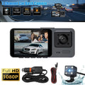 Onemayship 1080P 3 Lens Car DVR Dash Cam Front Rear Inside Camera Video Recorder G-Sensor