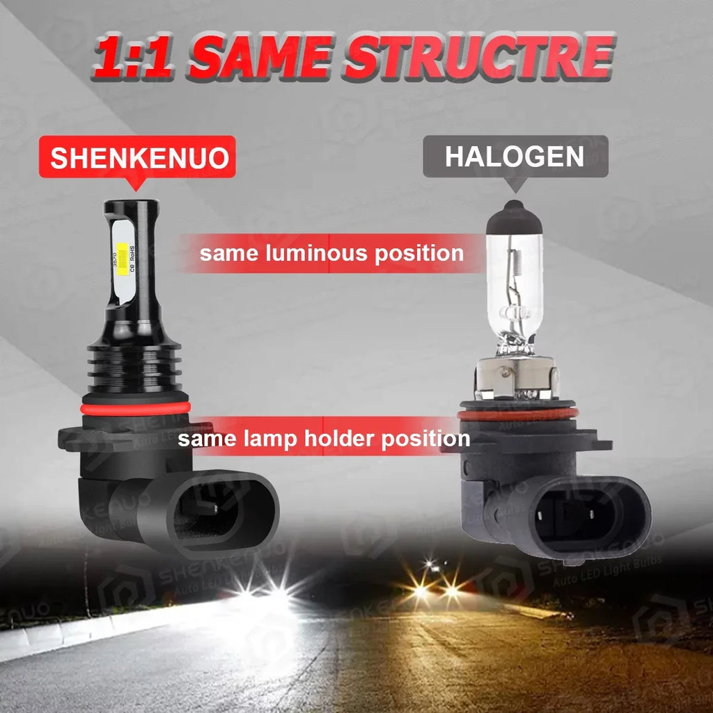 For Honda Civic 2016-2020 LED Headlight Bulbs 9005 H11 High/Low Beam H11 H8 Fog Light 6000k 6Pcs
