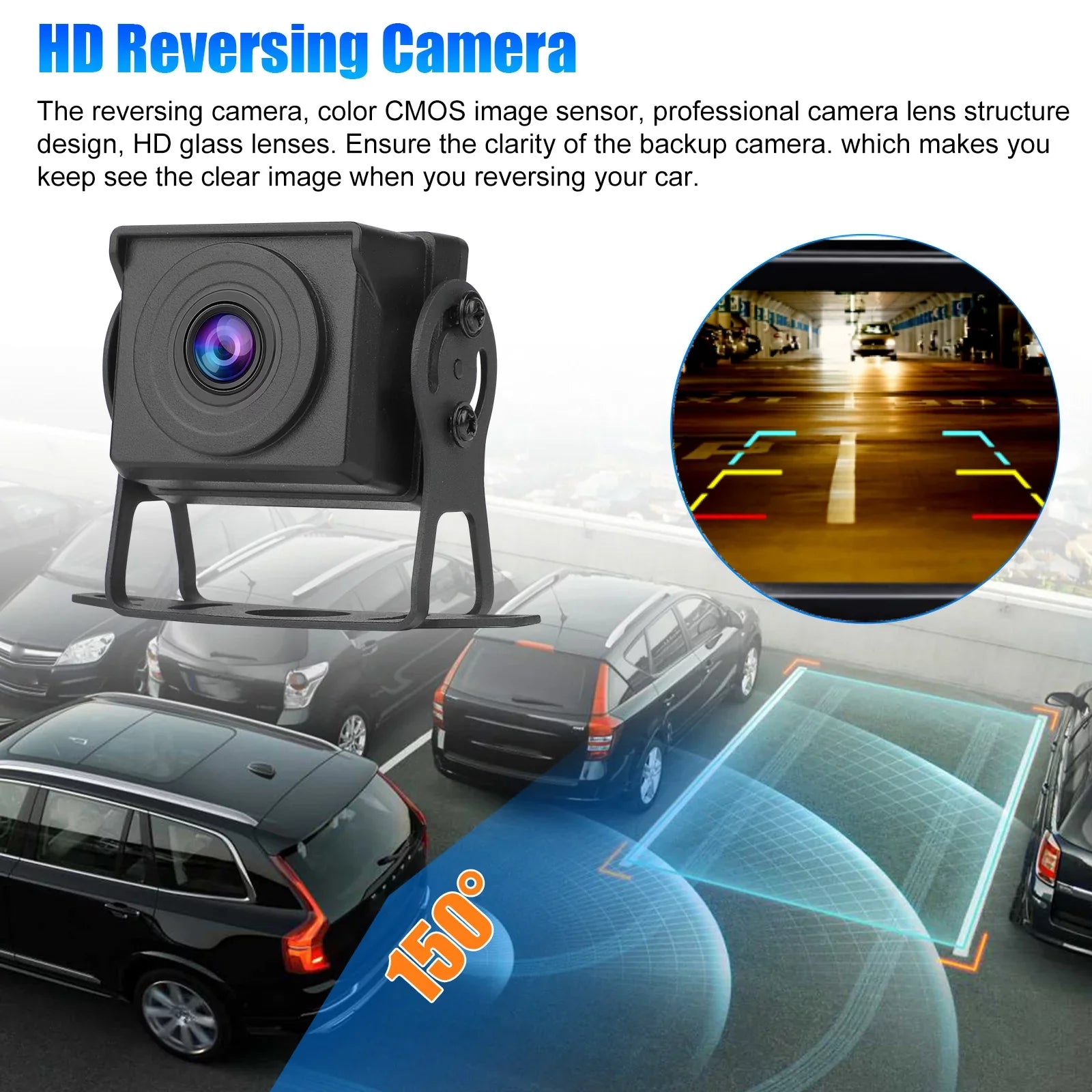 Backup Camera Monitor Kit, TSV 1080P Rear View Monitor Reverse Camera Kit with Night Vision, Waterproof