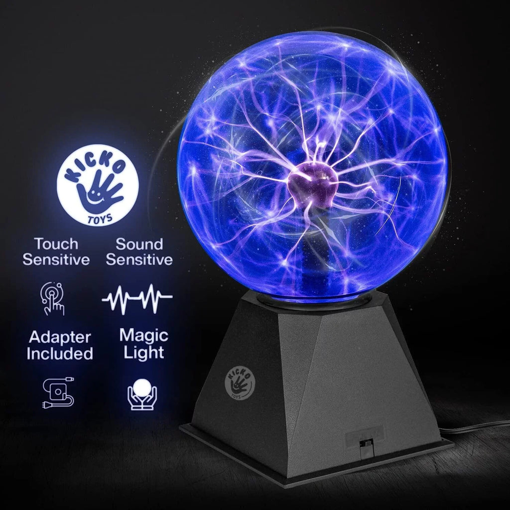 Kicko Blue Plasma Ball - 7 inch - Nebula, Thunder Lightning