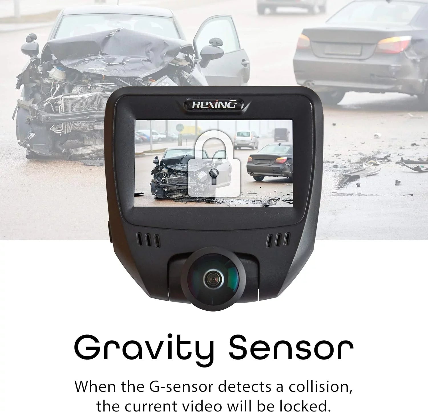Open Box Rexing V360 360 Degree Wide Angle Dual Channel Dashboard Camera - Black
