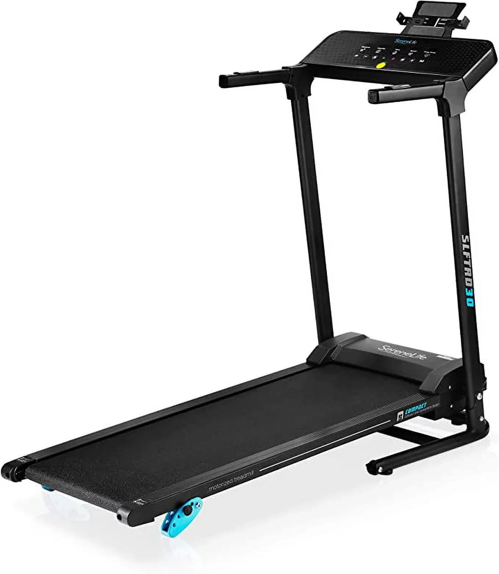 SereneLife Smart Digital Folding Treadmill - Electric Foldable Exercise Fitness Machine, Black