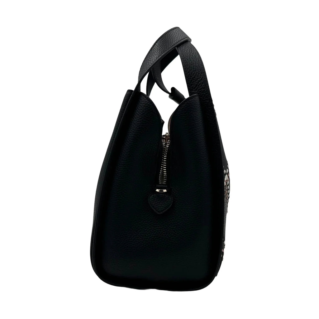 Kate Spade Knott Plaid Stitched Medium Crossbody Tote - Black
