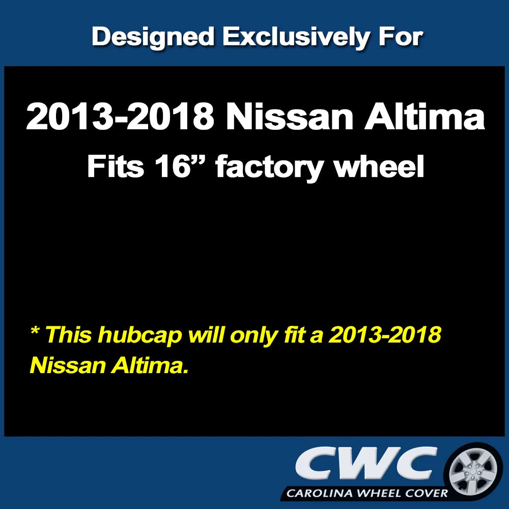 CarolIna Wheel Shield 16-In. Premium Replica Hubcap for Nissan Altima 2013 - 2018 Replacement (SIngle Hubcap)
