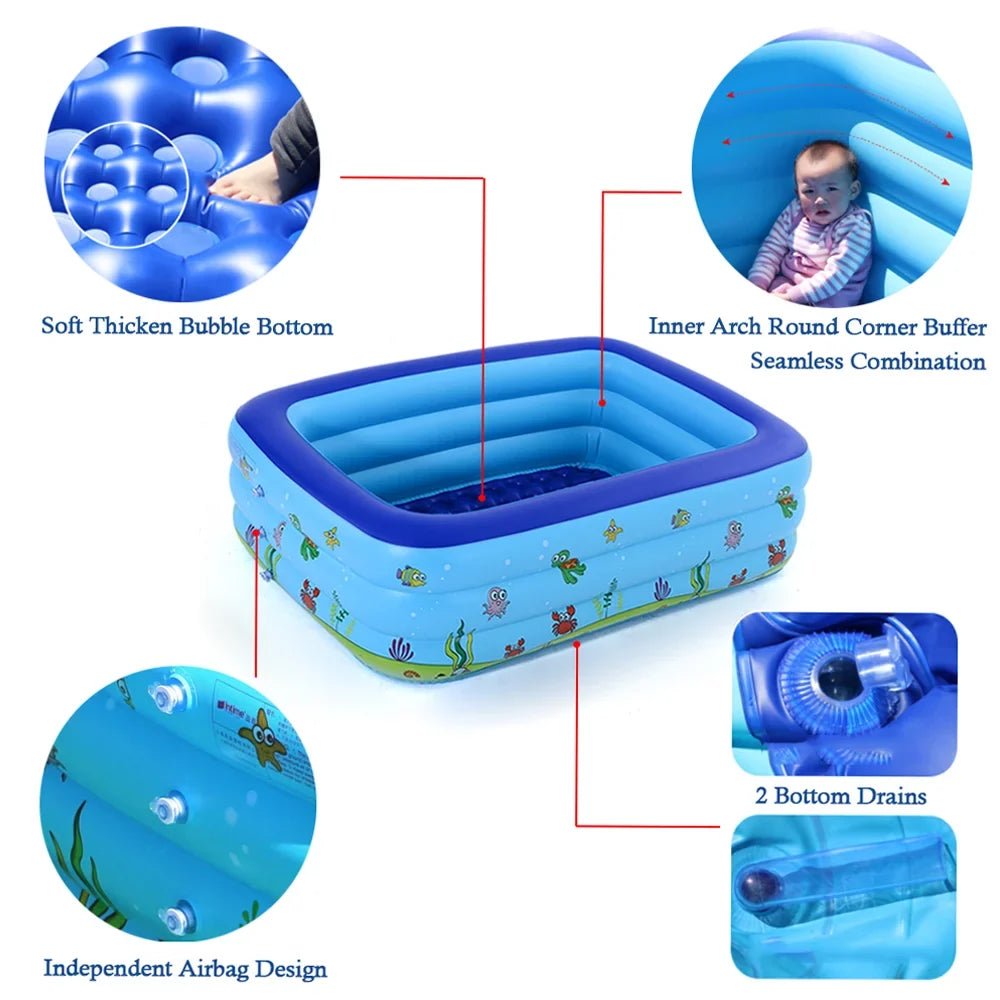 OWSOO Portable Swimming Pool Inflatable Swimming Pool Basin Kid Bathtub