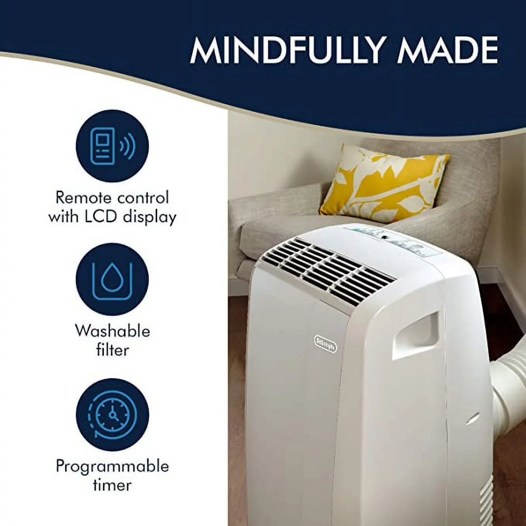Restored DeLonghi 6,700 BTU (10,000 BTU ASHRAE) 3-Speed Portable Air Conditioner with Dehumidifier (Refurbished)